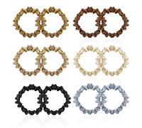 NyxSeat Juego de 12 gomas para el pelo de satén de seda, minidiademas, accesorios para el pelo y diademas para niñas (6 colores)