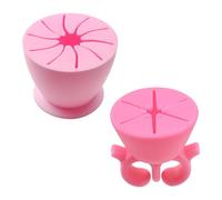 NyxSeat - Juego de 2 colectores de residuos de silicona rosa - Papelera de oficina portátil con forma de anillo - Limpieza de escritorio