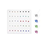 NyxSeat Juego de 20 pendientes de nariz de colores y 1 bolsa de almacenamiento negra, pendientes de nariz de plástico con forma de mariposa, juego de pendientes para manualidades, unisex, para