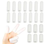 NyxSeat Juego de 20 protectores de silicona blanca para dedos, incluye una pequeña cubierta para los dedos y la cubierta del pulgar, antideslizante y resistente al desgaste, protector de dedos de