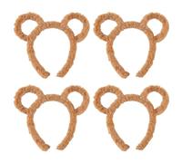NyxSeat - Juego de 4 diademas de orejas de oso para mujer, ideal para mascarada, fiesta, fiesta de cumpleaños, disfraz diario, fotografía, cosplay (marrón)