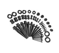 NyxSeat Juego de 50 Dilatadores de Oreja Cono Negro de Silicona y Acrílico, Piercing 10mm