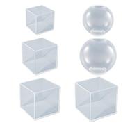 NyxSeat Juego de 6 moldes de resina de silicona con forma de cubo de resina transparente de alta transparencia, molde de cristal para bricolaje, molde de resina de silicona