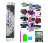 NyxSeat Kit de pintura de diamantes 5D para manualidades, pintura de diamantes, kit de bordado de diamantes para decoración del hogar, salón y dormitorio (borde de piedra pintado)