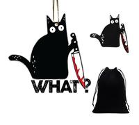 NyxSeat - Llavero de gato negro con broche, bolsa de almacenamiento, colgante creativo de metal, talla única, Negro , Talla única