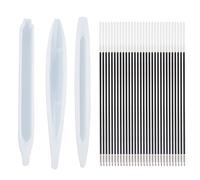 NyxSeat Molde de silicona de 3 piezas con 30 recargas. Lápiz de silicona moldeadora de resina epoxi, lápiz de forma de resina, juego de bolígrafos de silicona con forma de resina epoxi, bolígrafo de