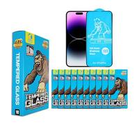 NYXWELL Kongking18D - Protector de pantalla de vidrio templado de dureza 9H para iPhone 11-17 Pro Max [2 unidades), cubierta completa, bordes curvados de pegamento suave, antiarañazos, kit de fácil