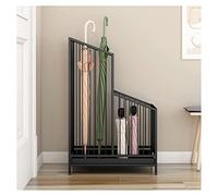 NZBBGS Paragüeros Organizador De Paraguas Que Ahorra Espacio Soporte De Paraguas Multifuncional para Entrada De La Casa con Bandeja De Goteo para Oficina, Pasillo, PU(Size:Pequeña,Color:Negro)