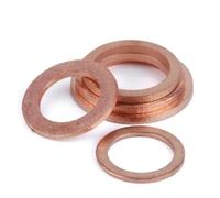 NZBZKKNBCP 10 piezas M6 M8 M10 M12 M14 M16 M18 M20 espesor 1,5 mm arandela de cobre macizo cuña anillo plano junta anillos sello arandelas lisas Junta automotriz(M8x18x1.5mm 50pcs)