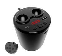 NZBZMBTTVF Coche 100 W Enchufe Encendedor de Cigarrillos Divisor Adaptador de Corriente Auto BT5.0 FM transmisor for Audio for PD 18 W Carga rápida vehículo USB Encendedor(Black RC Version)