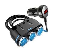 NZBZMBTTVF Divisor de Enchufe de Encendedor de Coche de 3 vías, Adaptador de Corriente, Puerto USB Dual, Cargador de Coche for Pantalla de Voltaje LED for teléfono DVR de Coche Encendedor