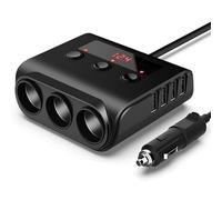 NZBZMBTTVF Encendedor de Cigarrillos de Coche 12-24V Cargador automático 4 USB Encendedor de Cigarrillos de Coche Divisor Universal DVR Carga de teléfono for camión Auto Encendedor