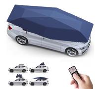 NzEupno Paraguas PortáTil AutomáTico para Coche, Tienda De CampañA para Exteriores, Capota De Techo con Control Remoto, Sombrilla para Coche, ProteccióN Universal para Coche Blue-4.2m
