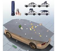 NzEupno Sombrilla AutomáTica para Coche, Tienda PortáTil para Coche, Capota Plegable Y MóVil para Coche, Sombrilla para Exteriores con ProteccióN Solar, Anti-UV Y Resistente Al Viento Grey-5.2m