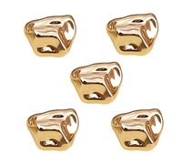 Nzexlyva 5 botones dorados de aleación, botones de forma irregular para cárdigans, repuesto para botones de jeans, blazer, tejer, camisas, trajes, pantalones, botones grandes de vástago de metal para