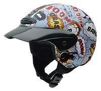 NZI 050272G710 Single Jr Graphics Boom Casco de Moto, Explosiones de Comic, Talla 52-53 (L)