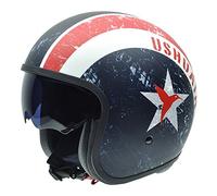 NZI 050314G314 Rolling New York by Ushuaïa Casco de Moto, Color Azul, Blanco y Rojo con Logo, Talla 60-61 (XL)