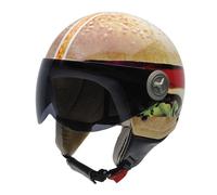 NZI 3D Vintage II Burger Casco de Moto, Fotografía Hamburguesa, XS