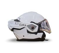 NZI Casco Modular NZI Fastback Duo 180º Blanco Brillo Abatible con Visor Solar - Unisex Hombre y Mujer - Homologado P/J ECE 22.06 Talla L
