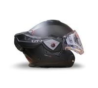 NZI Casco Modular NZI Fastback Duo 180º Negro Mate Abatible con Visor Solar - Unisex Hombre y Mujer - Homologado P/J ECE 22.06 (L)