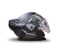 NZI Casco Modular NZI Fastback Shadow Duo 180º Negro Mate Gris Abatible con Visor Solar - Unisex Hombre y Mujer - Homologado P/J ECE 22.06 Talla XL