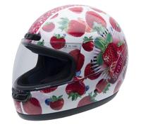 NZI Class Graphics Candy Fruit Casco de Moto, Fondo Blanco y Fotos de Fresas, M