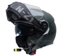 NZI Combi 2 Duo Flydeck Verde Mate - Bluetooth Twiins HF3 Intercom Integrado - Casco de Moto Modular con Visor Solar Homologado ECE (L)