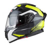 Casco Moto Integral Nzi Go Rider Stream Quadri Negro, Gris Y Amarillo Xs