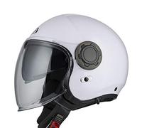 NZI RINGWAY Duo Solid Blanco | Casco de Moto Jet Abierto con Visor Solar - Unisex Hombre y Mujer Homologado ECE (XL)