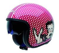 NZI Rolling3 Sun Betty Boop Dots Casco De Moto(Rojo,X-Grande)