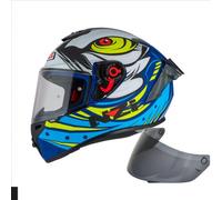 NZI TRENDY 3 STREAM OCELO azul blanco mate+pantalla negra regalo - Color: AZUL, Talla: Talla 2XL