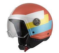 NZI Zeta 2 Casco Abierto MINIJET, Unisex-Adult, BANDI Coral&Turquoise, S
