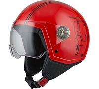 NZI Zeta 2 Casco Abierto MINIJET, Unisex-Adult, Sprint Fluo Red, L