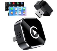 Nzkeuf 2 en 1 Adaptador inalámbrico CarPlay y Android Auto, Adaptador Android Auto Inalambrico, USB Pug y Play, Bluetooth 5.0, Conexión Rápida, Convierte CarPlay por Cable a inalámbrico