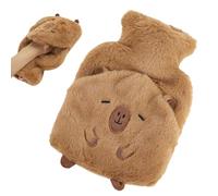 Nzkeuf Bolsa Agua Caliente, 1L Bolsa de Agua Caliente Peluche con Tapa, Extraíble para su Limpieza, Prueba de Explosiones y Fugas, Apta para Niños y Adultos