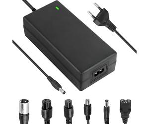 Nzkeuf Cargador Patinete Electrico, 42V 2A Cargador Hoverboard, Carrgador Universal de baterías Litio con 6 Conectores, Carga rápida para Hoverboard, Bici Equilibrata, Drifting Board, E-Bike