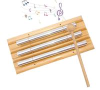 Nzkeuf Chime Energy - Varilla de sonido de 3 tonos con mazo de madera, carillón de viento de percusión, varita de madera, timbre de madera, para educación musical temprana, regalo, oración