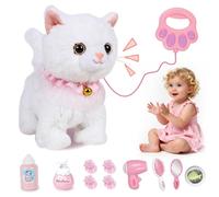 Nzkeuf Gato de Peluche Electrónico, Que Caminar Ladrar y Menear la Cola