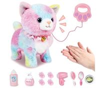 Nzkeuf Gato de Peluche Electrónico, Que Caminar Ladrar y Menear la Cola