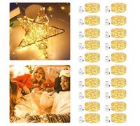 Nzkeuf Guirnalda Luces Pilas, 2M Tres modos Luces LED con Pilas, Impermeable Fairy Lights, para Interior Decoración, Navidad, Bodas, Fiesta, Blanco Cálido [Clase de eficiencia energética A]