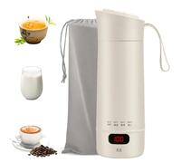 Nzkeuf Hervidor Agua Electrico Pequeño Portatil, 400 ML Hervidor de Agua Pequeño con Bolsa de Almacenamiento, 4 Temperaturas, Materiales Inoxidables, Apagado Automático, Para Hacer Leche, Café y Té