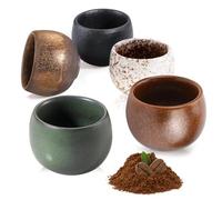 Nzkeuf Juego de Tazas de Café Espresso, 5 Piezas de Cerámica Tazas Cafe de Paredes Gruesas, 50 Ml, Incluye Caja de Regalo, Sin Asa, Regalos para Mujeres, Hombres, Mejores Amigas
