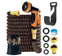 Nzkeuf Manguera Jardin Extensible 30m, Manguera Extensible con Pistola Rociadora de 10 Funciones, Adaptadores de Laton y Bolsa de Almacenamiento, para Lavado de Coche, Jardín, Lavar la Mascota