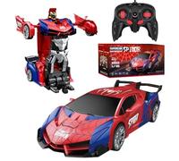 Nzkeuf Spider Coche Teledirigido Niños, 2 en 1 Transformar Robot Coche Radiocontrol, con Luz de Chasis LED, Derrapable, Adecuado como Regalo de Juguete para Niños y Niñas Mayores de 6 Años