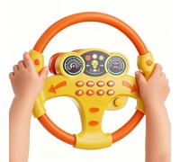 Nzkeuf Volante Carro Bebe, Volante Juguete con Sonidos y Ventosa, Juguete Simulador de Conducción Portátil para Niños, Rotación de 360°, Educativo para Regalo para Niños y Niñas