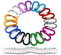NZMSML - 20 mosquetones pequeños de 5 cm, 10 colores, de aluminio, para llaves, pesca, camping, deportes al aire libre, senderismo, 20 unidades
