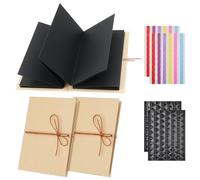 NZNSML 2 álbumes de fotos DIY Leporello Mini de 18 x 11,5 cm para personalizar, pequeño, 34 páginas/17 hojas, color negro, inserciones para fotos, regalo, graduación, boda, día de San Valentín