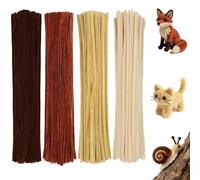 NZNSML 400 piezas de limpiador de pipas 4 diferentes limpiadores de pipa marrones con flores Set de 30 cm de limpiador de pipa limpiador de pipas para manualidades decoraciones regalos creativos