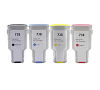 NZOQTJLBG Cartucho de Tinta Compatible Premium 738 738XL de 300 ml Compatible con Impresora DesignJet T950 T850(300ML - 738MBK C M Y)