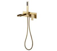 NZPOST Grifos mezcladores de bañera con Ducha, grifos de Cascada Negros para baño, Mezclador Monomando de bañera y Ducha.